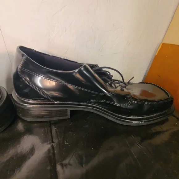 American Eagle men's black patent leather square toe Shoes Size 12 - Picture 6 of 11